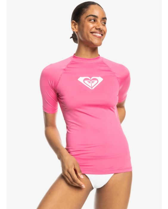Roxy - UV-Rashguard voor dames - Whole Hearted - Korte mouw - UPF50 - Shocking Pink
