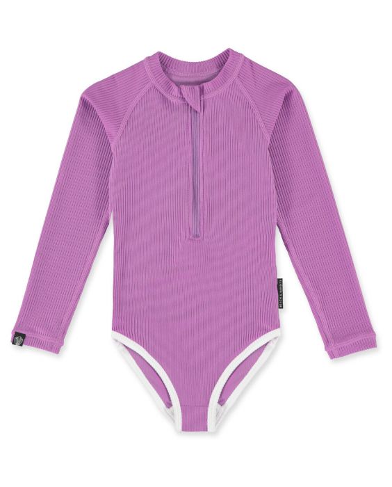 Beach & Bandits - UV-zwempak voor meisjes - Ribbed Lange mouw - UPF50+ - Orchid - Paars