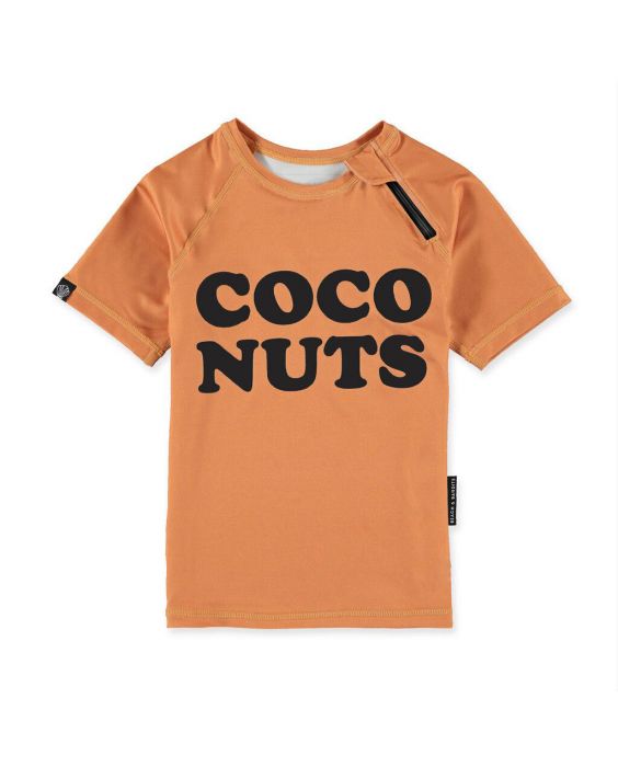 Beach & Bandits - UV-zwemshirt voor kinderen - UPF50+ - Korte mouw - Coco Nuts - Karamel