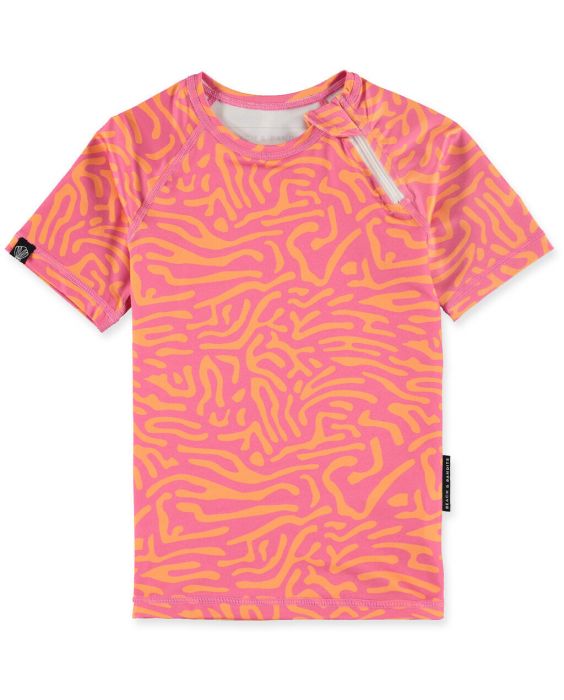 Beach & Bandits - UV-zwemshirt voor kinderen - UPF50+ - Korte mouw - Pink Coral - Roze
