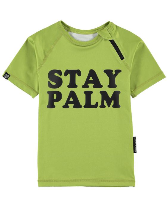 Beach & Bandits - UV-zwemshirt voor kinderen - UPF50+ - Korte mouw - Stay Palm - Groen