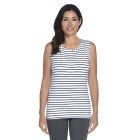 Coolibar - UV-singlet dames - donkerblauw / wit gestreept