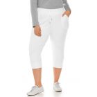 Coolibar - UV Weekend Crop Joggingsbroek voor dames - Maho - Effen - Wit 