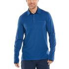 Coolibar - UV Pocket Polo voor heren - Lange mouw - Merrit - Rivierblauw