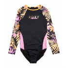 Roxy - Zwempak voor meisjes - Active Joy - Lange mouw - Anthracite Zebra Jungle Girl