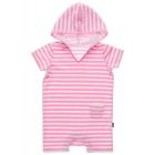 Snapper Rock - Badcape met capuchon voor baby's - Korte mouw - Gestreept - Roze/Wit