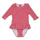 Snapper Rock - UV Zwempak voor baby's en meisjes - Lange mouw - Picnic Party - Rood