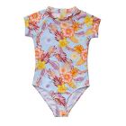 Snapper Rock - UV Zwempak voor meisjes - Korte mouw - Boho Tropical - Blauw