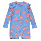 Snapper Rock - UV Zwempak voor baby's - Lange mouw - Beach Bloom - Blauw/Roze