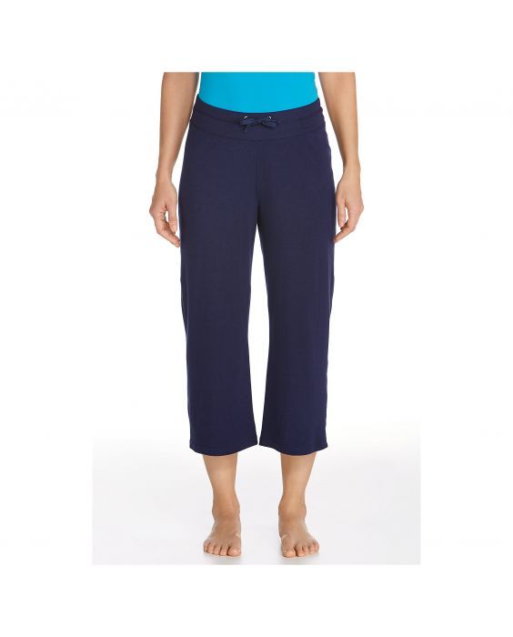 Coolibar - UV broek capri dames - Donkerblauw