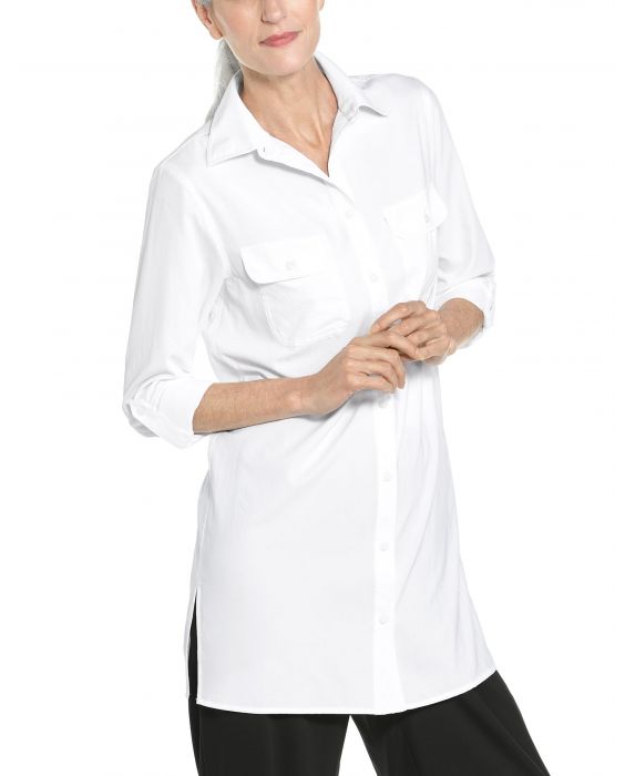 Coolibar - UV Blouse voor dames - Santorini Tunic Blouse - Wit