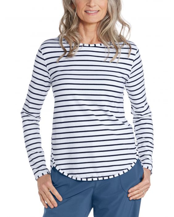 Coolibar - UV Shirt voor dames - Longsleeve - Heyday - Wit/Navy