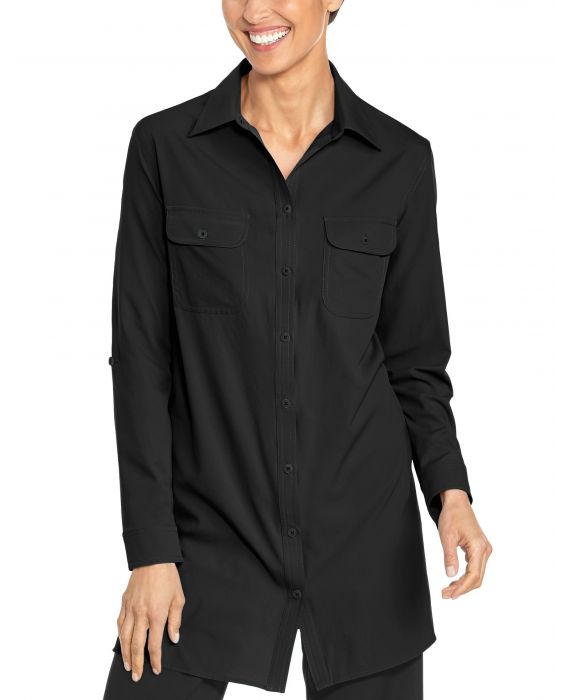 Coolibar - UV Blouse voor dames - Santorini Tunic Blouse - Zwart