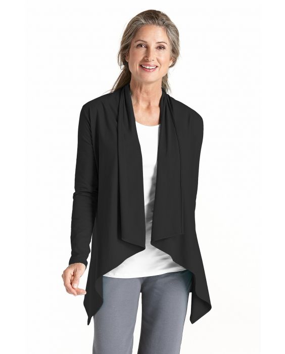 Coolibar - UV Sun Wrap Vest voor dames - Marietas - Zwart