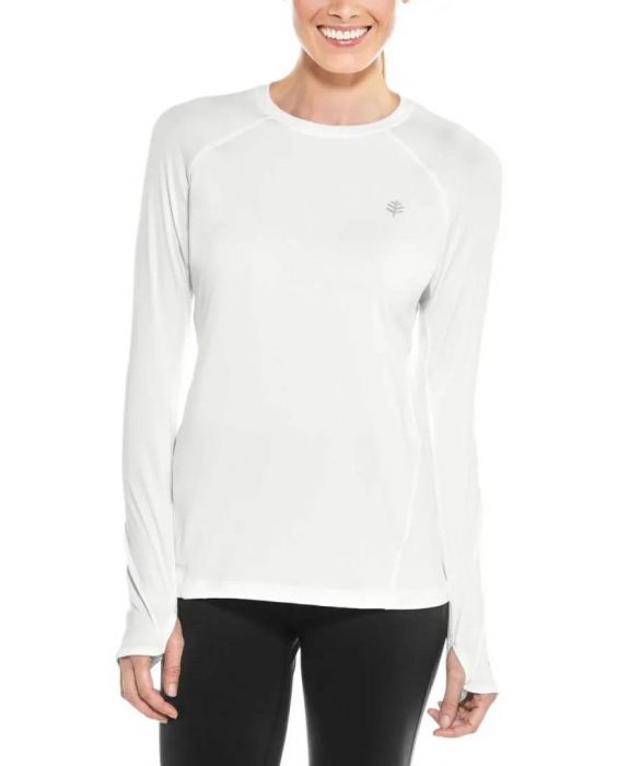 Coolibar - UV-fitnessshirt voor dames - Lange mouw - Devi - Wit