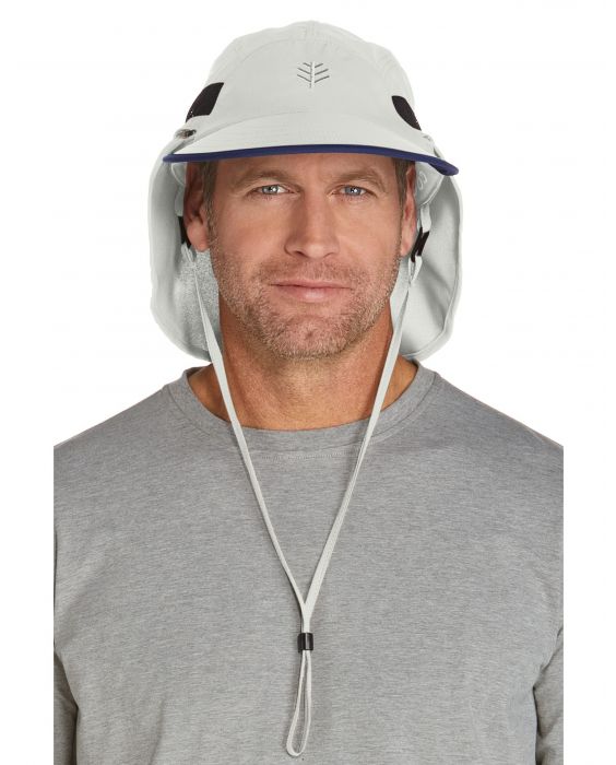 Coolibar - Universele UV Hengelsportpet voor heren - Calec - Steen/Navy