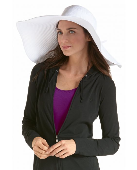 Coolibar - UV XL flaphoed voor dames - Wit