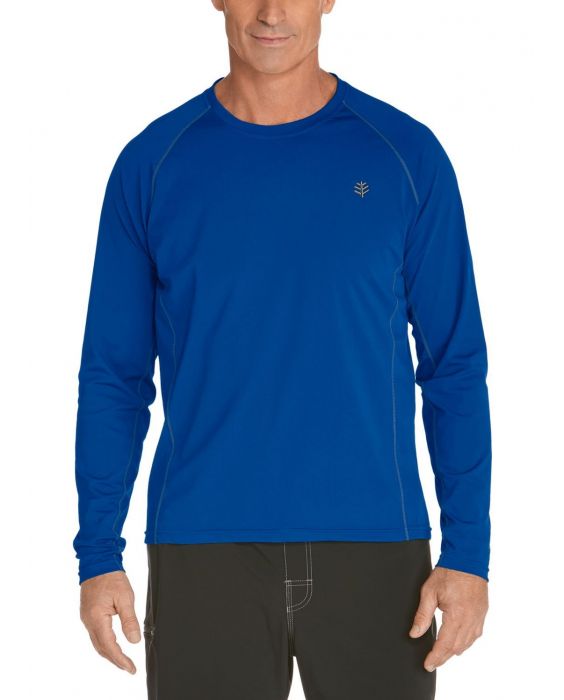 Coolibar - UV zwemshirt lange mouwen heren - blauw