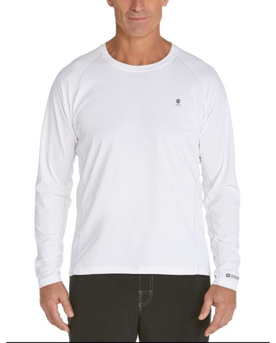 Coolibar - UV zwemshirt lange mouwen heren - wit