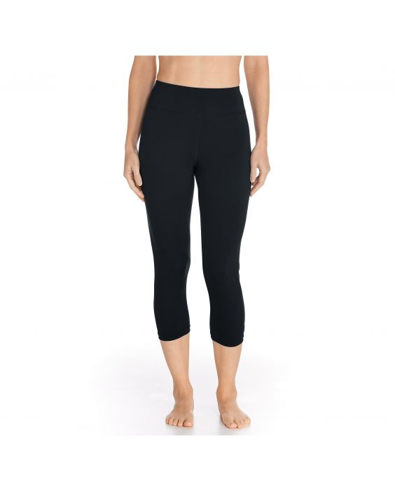 Coolibar - UV Zwemlegging Capri voor dames - Deep Water - Zwart