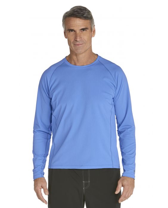 Coolibar - UV zwemshirt lange mouwen heren - licht blauw