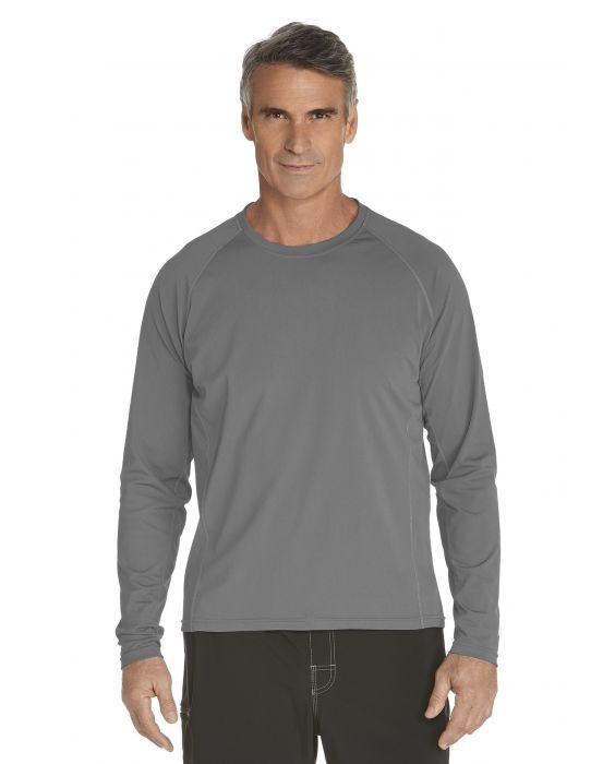 Coolibar - UV zwemshirt lange mouwen heren - grijs