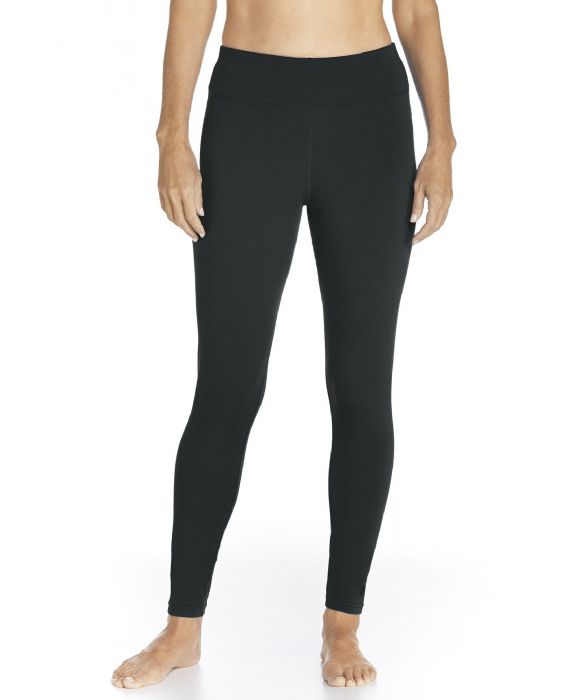 Coolibar - UV-Zwemlegging dames - Zwart - Voorzijde