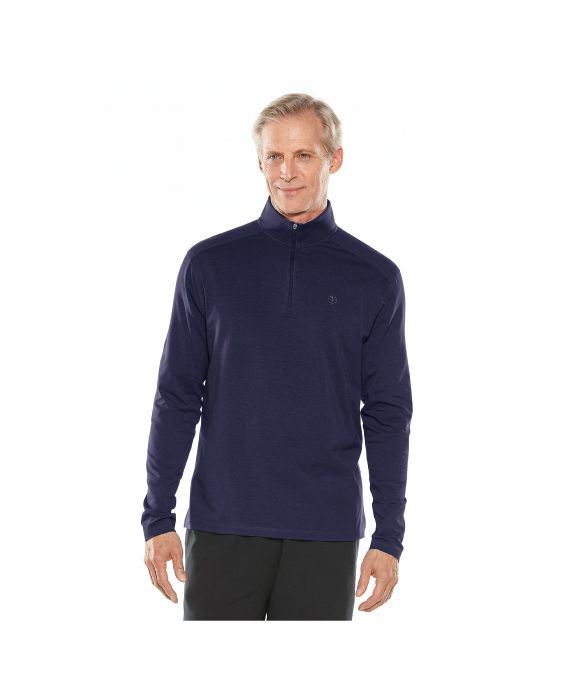 Coolibar - Casual UV Trui met kwart rits voor heren - Sonora - Navy