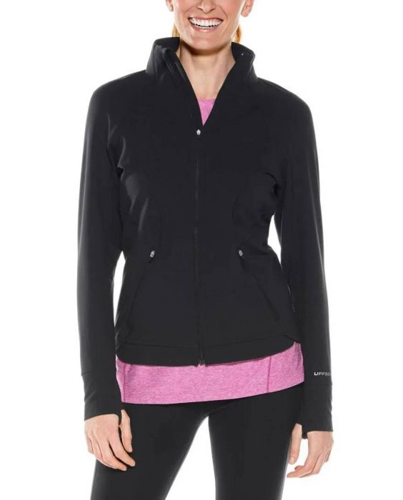 Coolibar - UV-jas voor dames - Interval - Effen - Zwart