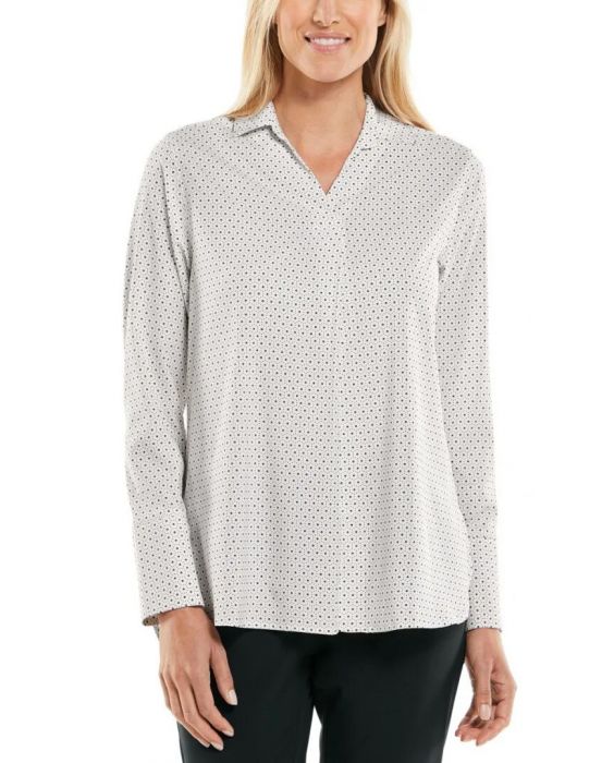 Coolibar - UV-reistuniek voor dames - Palmaria - Platte Geo - Wit 