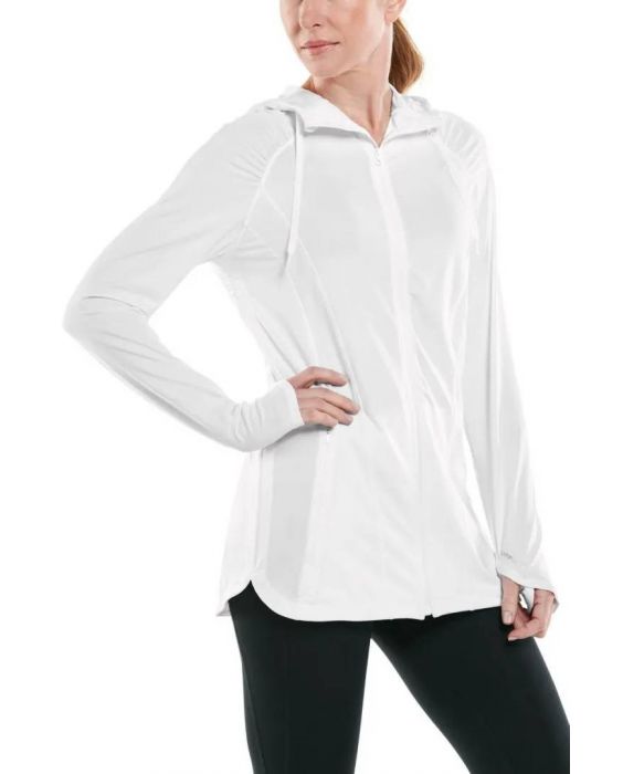 Coolibar - UV-jas met rits voor dames - Astir - Effen - Wit