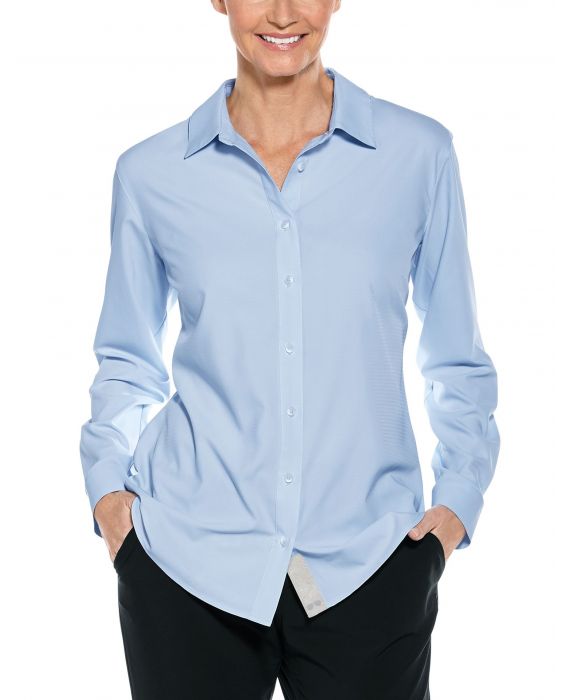 Coolibar - UV-werende Blouse voor dames - Hepburn - Lichtblauw