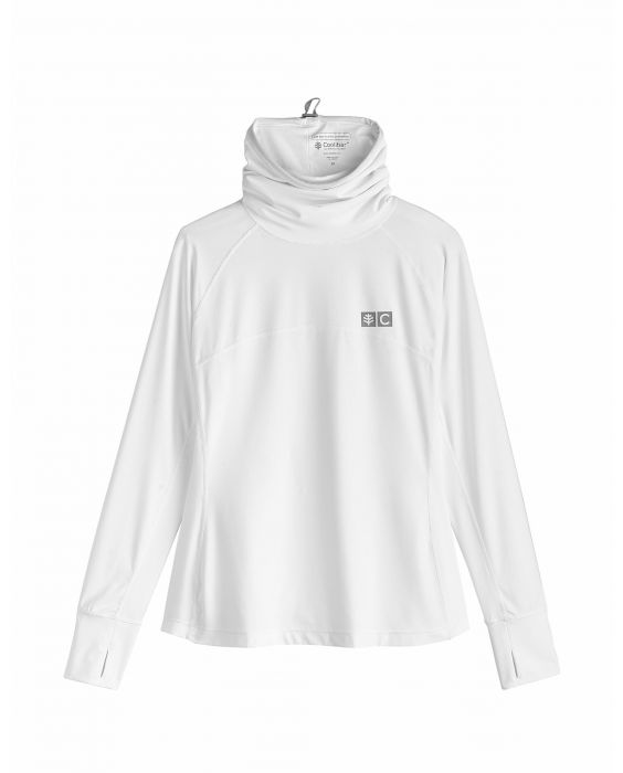 Coolibar - UV Zwemshirt met halsbescherming voor dames - Paros - Wit