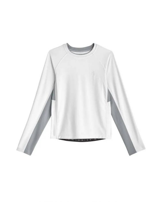 Coolibar - UV-rashguard voor jongens - Ultimate - Line Texture - Wit