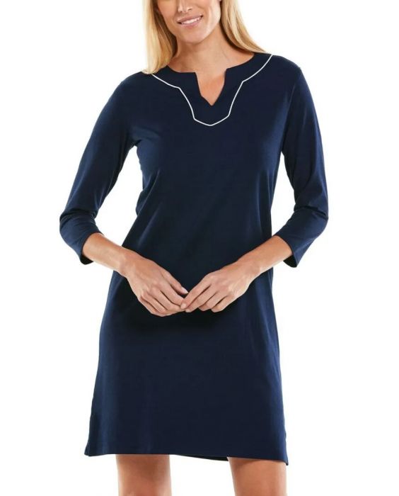 Coolibar - UV-tuniekjurk voor dames - Oceanview - Effen - Navy