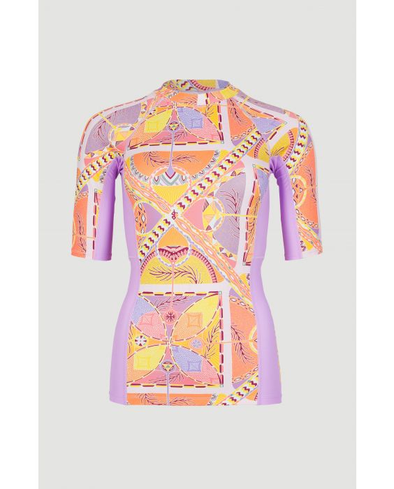 O'Neill - UV-Zwemshirt met korte mouwen voor vrouwen - Anglet - UPF50+ - Yellow Scarf