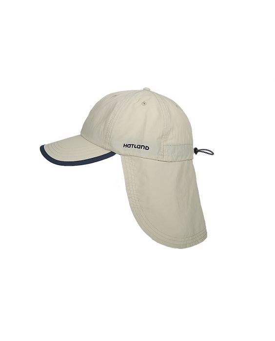 Hatland - UV pet met nekflap voor heren - Stone - anti-muggen - Beige