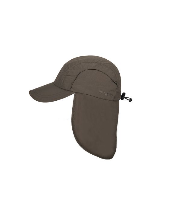 Hatland - Verkoelende UV pet met nekbescherming voor heren - Malcolm - Olijf