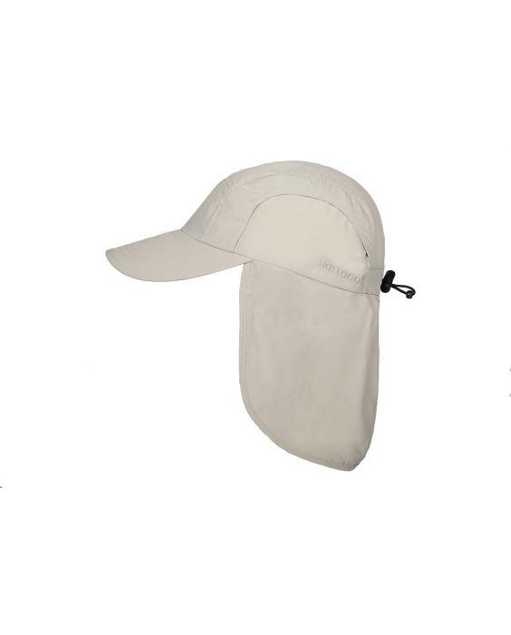 Hatland - Verkoelende UV pet met nekbescherming voor heren - Malcolm - Gebroken wit