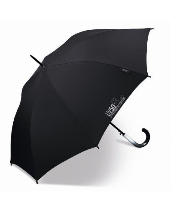 Happy Rain - Lange paraplu met UV bescherming - Automatisch - Zwart