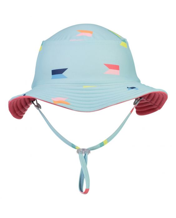 Snapper Rock - Omkeerbare UV Bucket Hoed voor jongens - Maritieme Fliers - Lichtblauw/Koraal