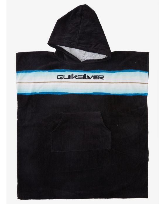 Quiksilver - Badcape met capuchon voor jongens - Zwart & blauw