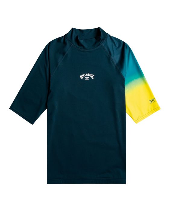 Billabong - UV-rashguard voor heren - Korte mouw - Contrast printed - Neongeel