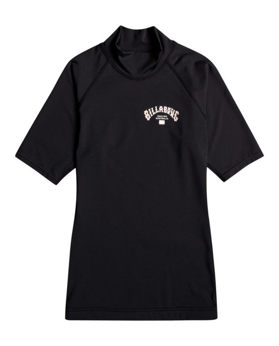Billabong - UV-rashguard voor dames - Korte mouw - Design - Zwarte Kiezel