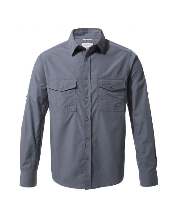 Craghoppers - UV Overhemd voor heren - Longsleeve - Kiwi - Blauwgrijs