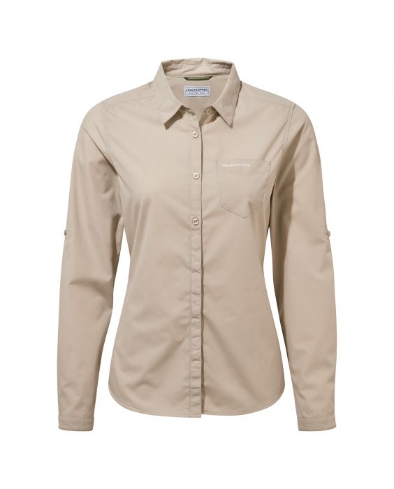 Craghoppers - Blouse voor vrouwen - Lange mouwen - Kiwi - Woestijnzand