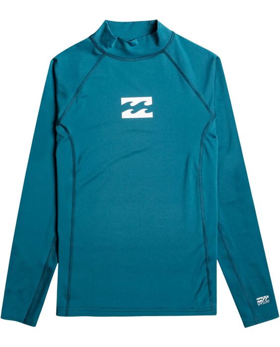 Billabong - UV-Rashguard voor jongens met lange mouwen - Waves All Day - UPF50+ - Marine