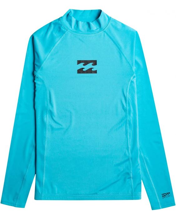 Billabong - UV-Rashguard voor jongens met lange mouwen - Waves All Day - UPF50+ - Helderblauw
