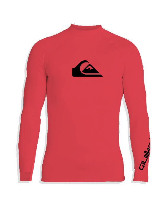 Quiksilver - UV-Zwemshirt met lange mouwen voor mannen - All time - Koraal