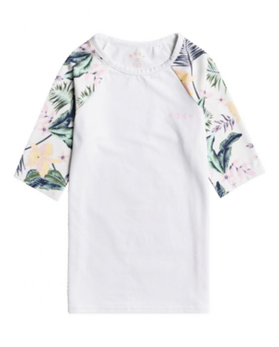 Roxy - UV Zwemshirt voor tienermeisjes - Lovely Senorita - Helder Wit/Bloemen